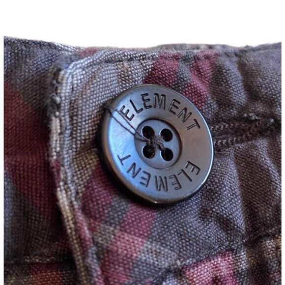 Element Mens Y2K 2010 Plaid Maroon & Gray Shorts Skater Brand Size 30 Inseam 9" - Picture 4 of 7